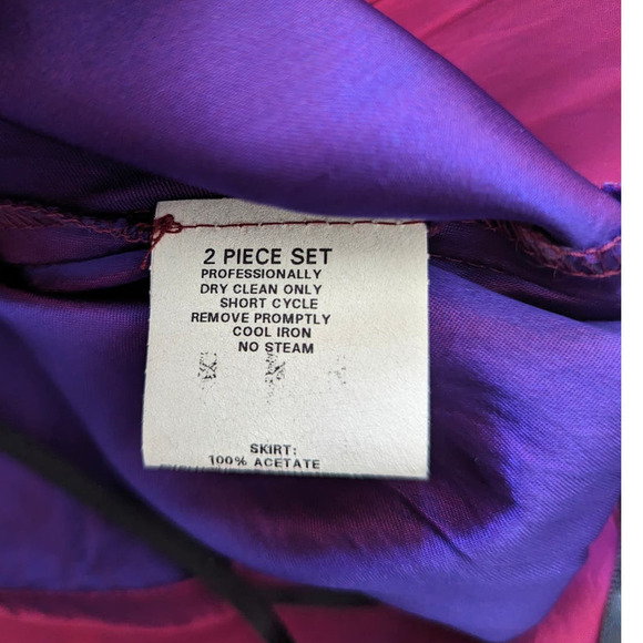 Jessica McClintock for Gunne Sax Skirt 3 Purple Maxi Metallic Sheen Made in USA - Picture 5 of 5